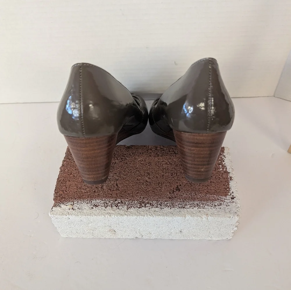 Steve Madden Mary Jane Style Wedge Shoes In Patent Brown Never Worn Sz7